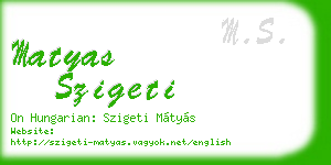 matyas szigeti business card